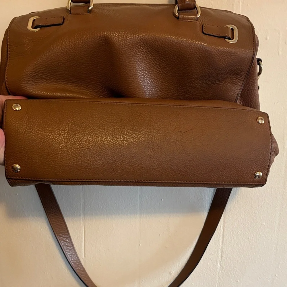 Michael Kors Hamilton Tan Leather Satchel - Picture 9 of 12